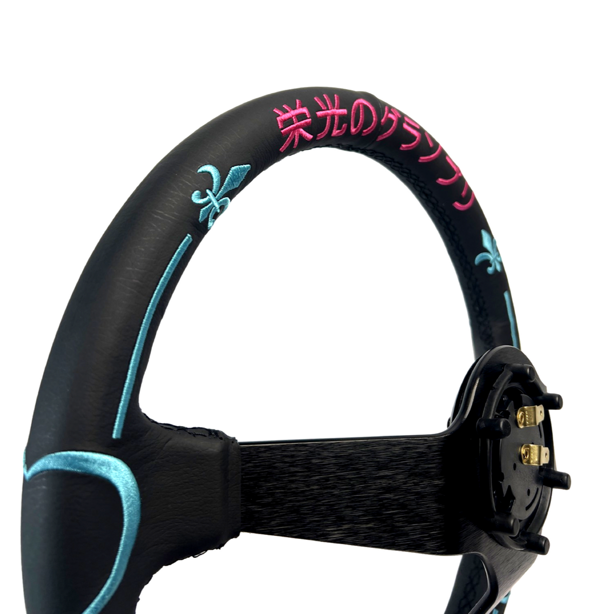 Leather 350mm Suede Steering Wheel + Hub Adapter Kit For Toyota Corolla, Hilux Pickup