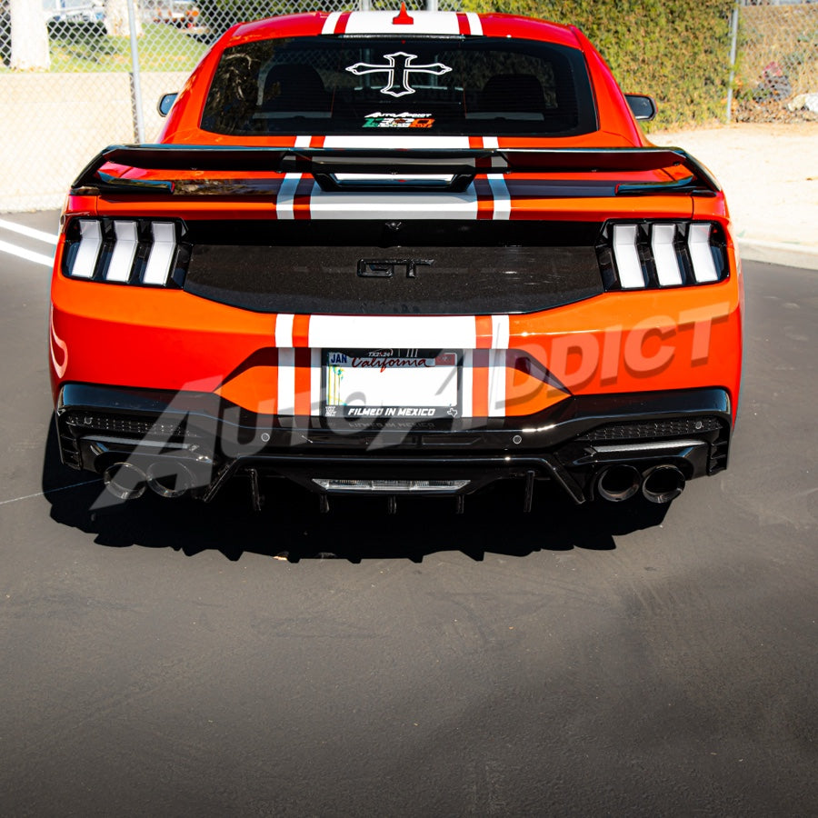 2024+ Ford Mustang Dark Horse Rear Diffuser Gloss Black Quad Tips