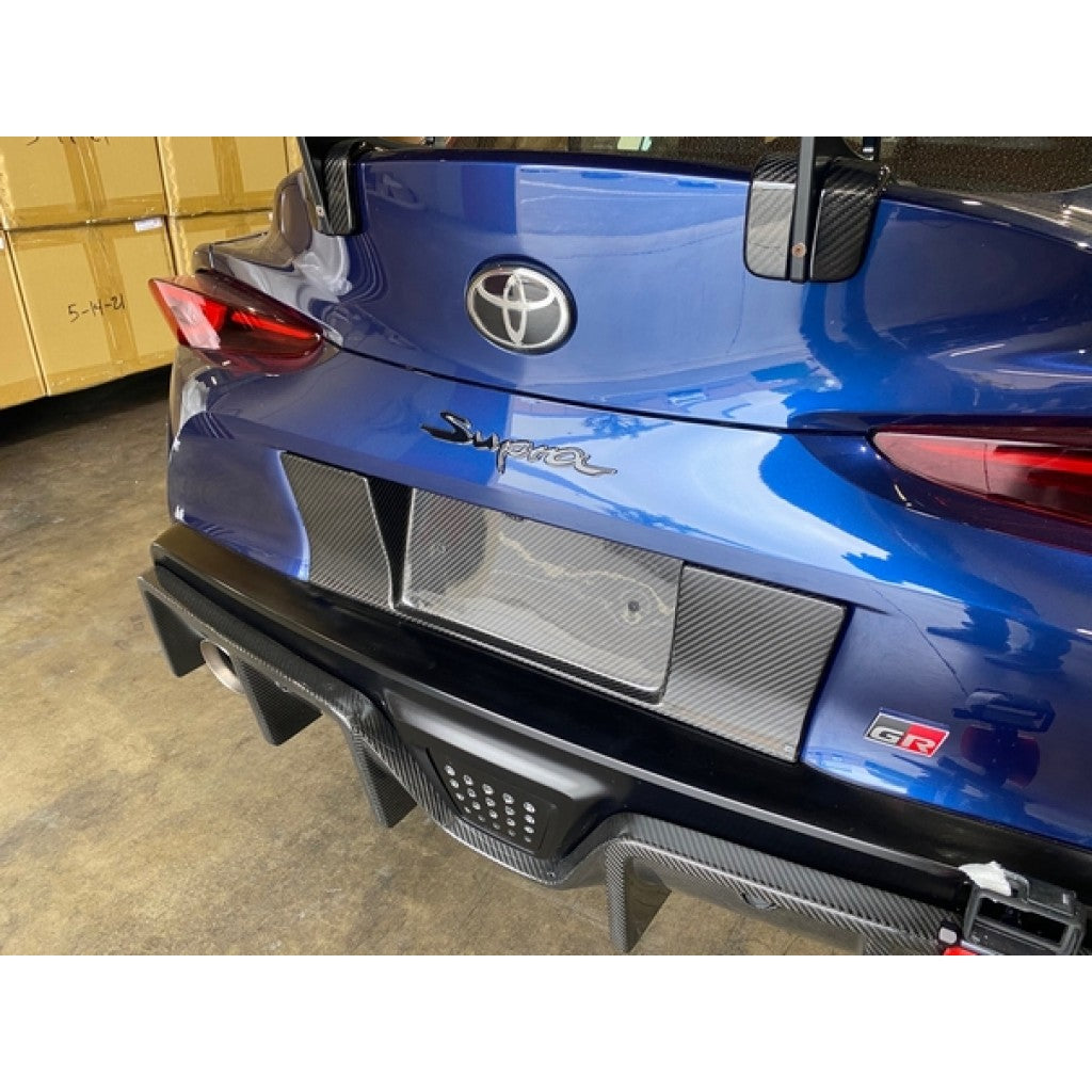 Carbon Fiber Toyota Supra A90 License Plate Backing 2020-2023