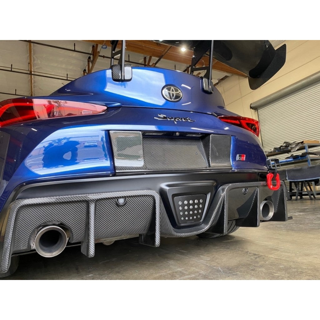 Carbon Fiber Toyota Supra A90 License Plate Backing 2020-2023