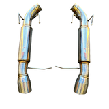 Dual Stainless Axle-Back Exhaust Muffler System Kit 13-14 Ford Mustang GT 5.0L