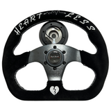 Quadro Flat Suede Steering Wheel + Short Hub Adapter Kit For Toyota Camry Corolla