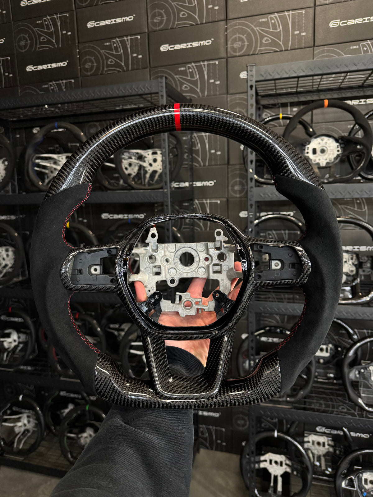 Carismo Steering Wheel For Honda Civic (FE) / Type R (FL5) - Sport - Gloss Carbon - Alcantara