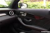 2015-2021 Mercedes Benz W205 C63 S AMG Sedan Dry Carbon Fiber Interior Door Panel Trim Cover Strip