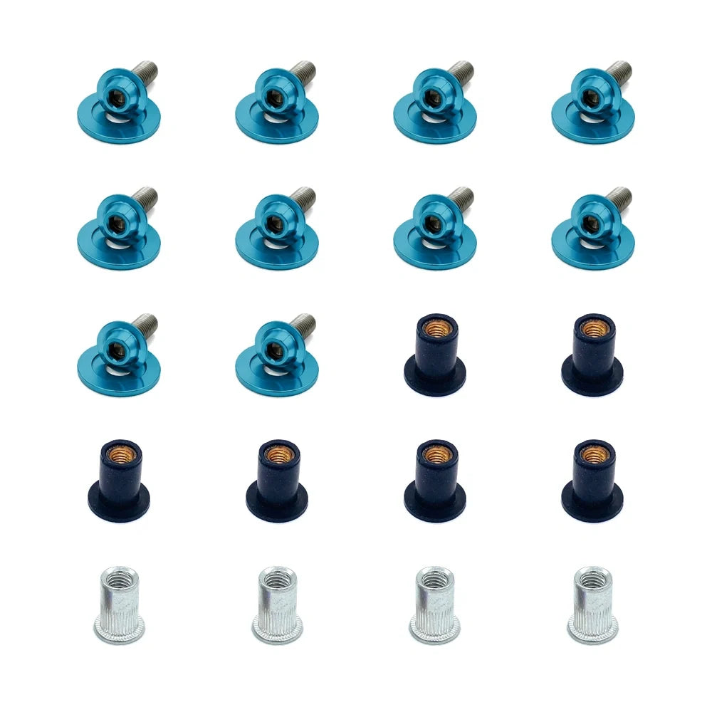 JDC Titanium Battery & Brake Reservoir Panel Plastic Rivet Replacement Kit | Nissan R35 GT-R