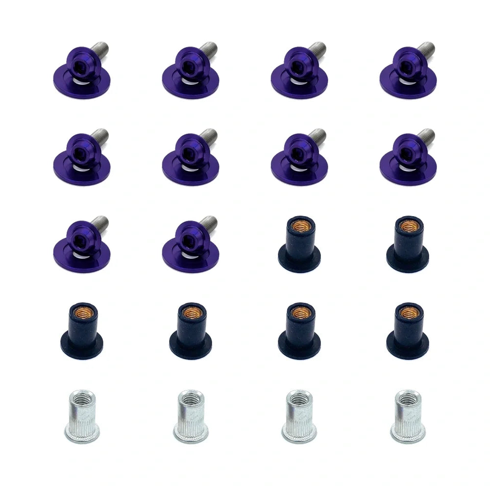 JDC Titanium Battery & Brake Reservoir Panel Plastic Rivet Replacement Kit | Nissan R35 GT-R