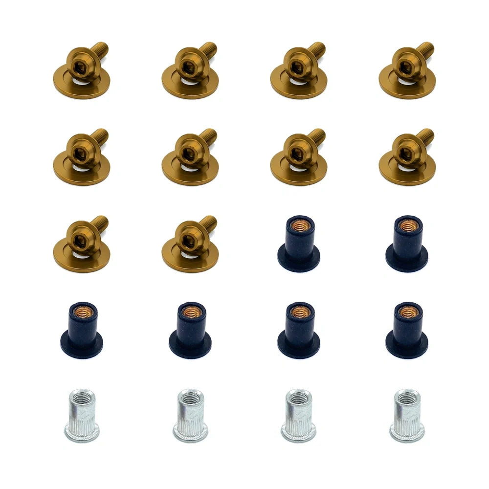 JDC Titanium Battery & Brake Reservoir Panel Plastic Rivet Replacement Kit | Nissan R35 GT-R