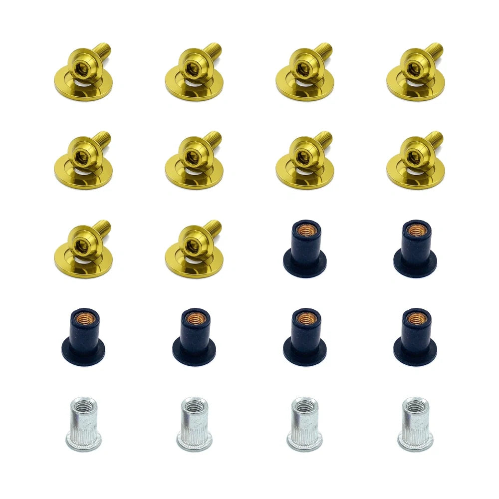 JDC Titanium Battery & Brake Reservoir Panel Plastic Rivet Replacement Kit | Nissan R35 GT-R