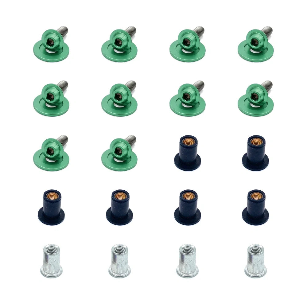 JDC Titanium Battery & Brake Reservoir Panel Plastic Rivet Replacement Kit | Nissan R35 GT-R