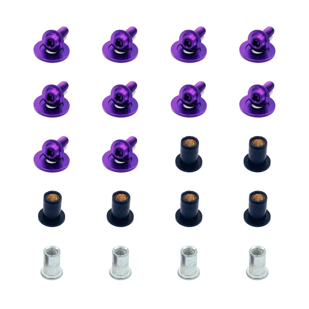 JDC Titanium Battery & Brake Reservoir Panel Plastic Rivet Replacement Kit | Nissan R35 GT-R
