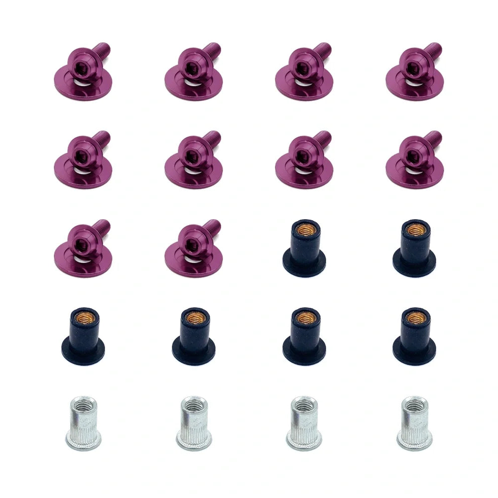 JDC Titanium Battery & Brake Reservoir Panel Plastic Rivet Replacement Kit | Nissan R35 GT-R