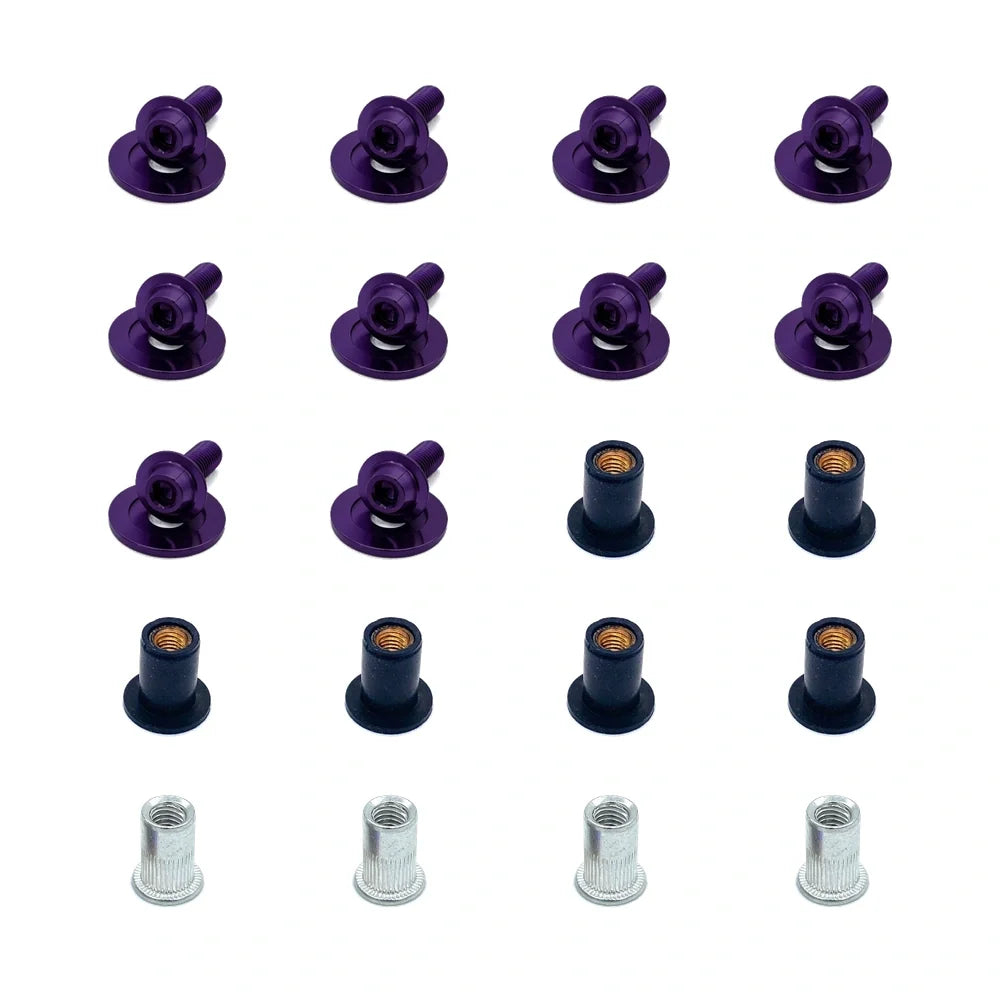 JDC Titanium Battery & Brake Reservoir Panel Plastic Rivet Replacement Kit | Nissan R35 GT-R