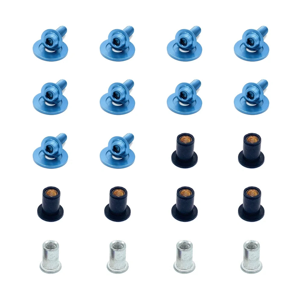 JDC Titanium Battery & Brake Reservoir Panel Plastic Rivet Replacement Kit | Nissan R35 GT-R