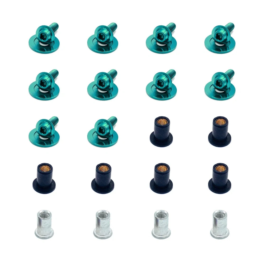 JDC Titanium Battery & Brake Reservoir Panel Plastic Rivet Replacement Kit | Nissan R35 GT-R