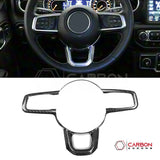 2018+ Jeep Wrangler JL & 2020+ Gladiator JT Real Carbon Fiber Steering Wheel Trim Cover