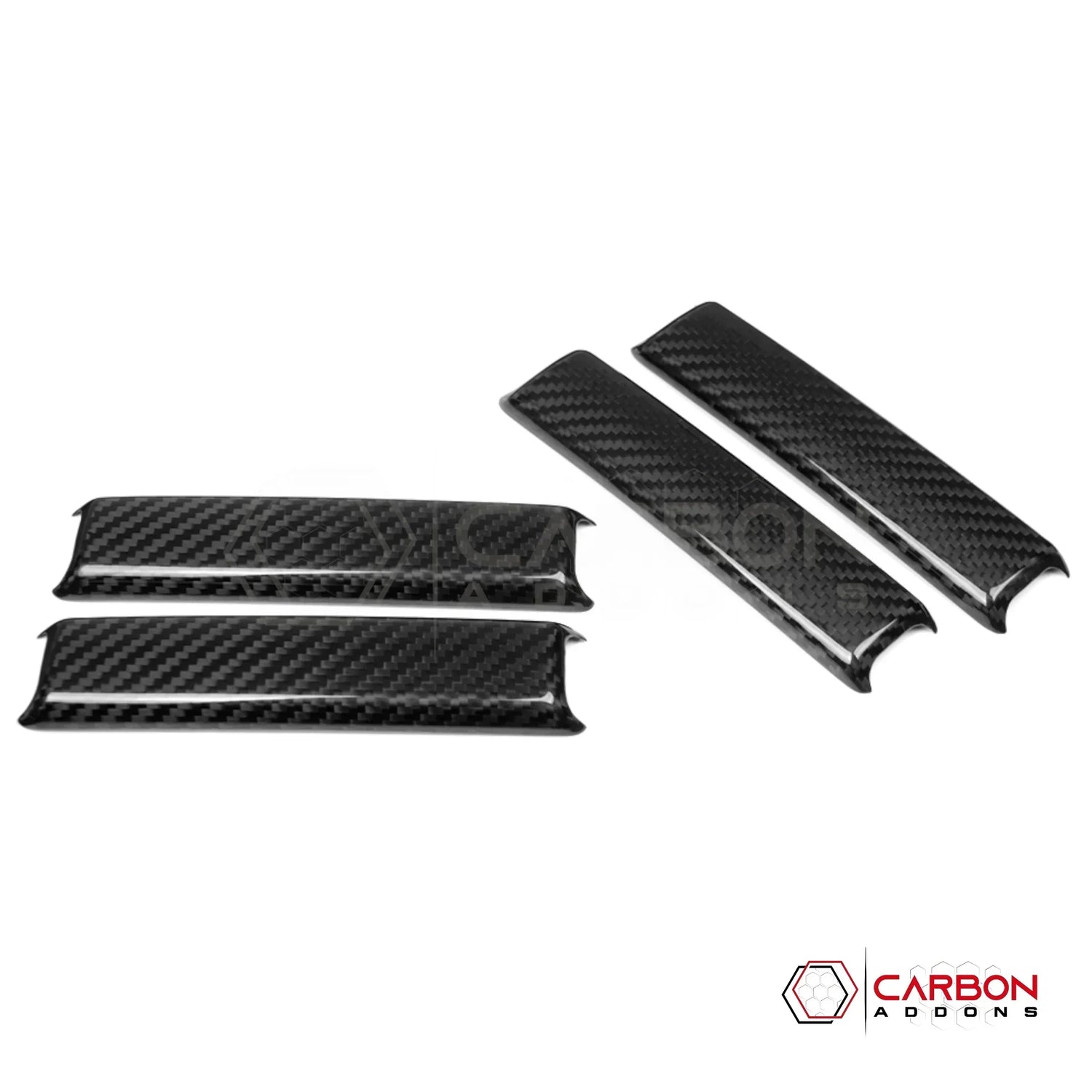 2018+ Jeep Wrangler JL & 2020+ Gladiator JT Real Carbon Fiber A & B Pillar Grab Handle Trim Covers (4pcs)