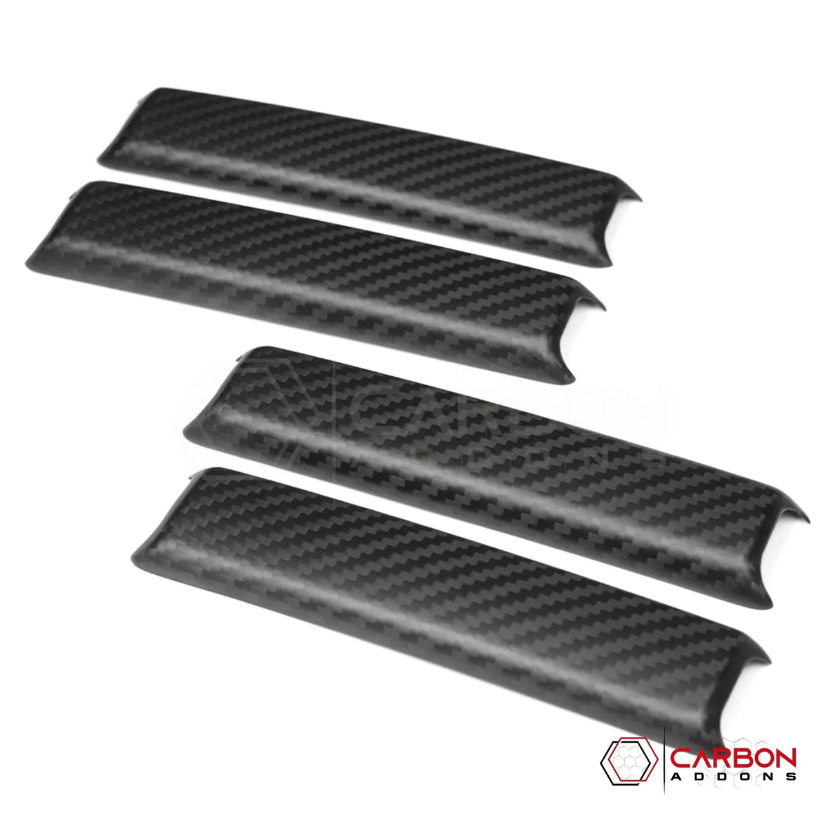 2018+ Jeep Wrangler JL & 2020+ Gladiator JT Real Carbon Fiber A & B Pillar Grab Handle Trim Covers (4pcs)