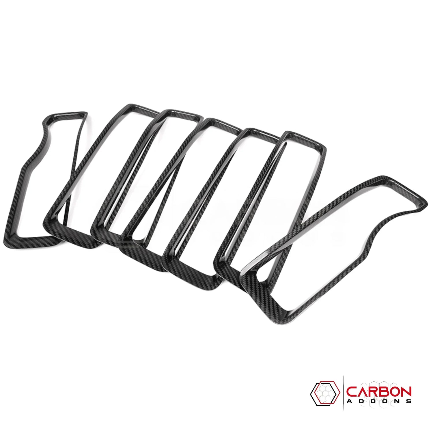 2018+ Jeep Wrangler JL & 2020+ Gladiator JT Real Carbon Fiber Grille Inserts (7pcs)