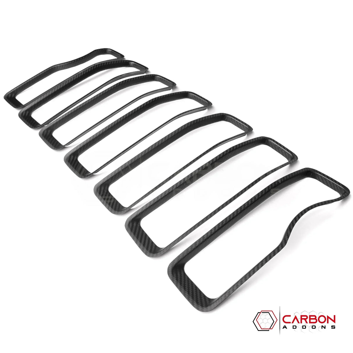 2018+ Jeep Wrangler JL & 2020+ Gladiator JT Real Carbon Fiber Grille Inserts (7pcs)