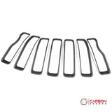2018+ Jeep Wrangler JL & 2020+ Gladiator JT Real Carbon Fiber Grille Inserts (7pcs)