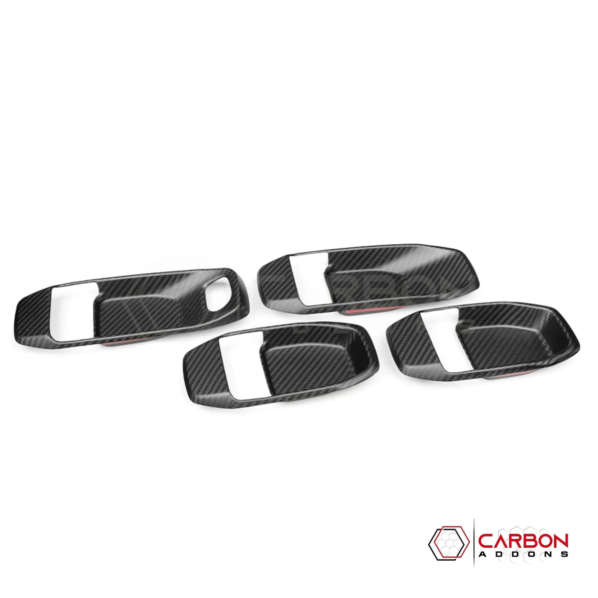 2018+ Jeep Wrangler JL & 2020+ Gladiator JT Real Carbon Fiber Interior Door Handle Trim Covers (4pcs)
