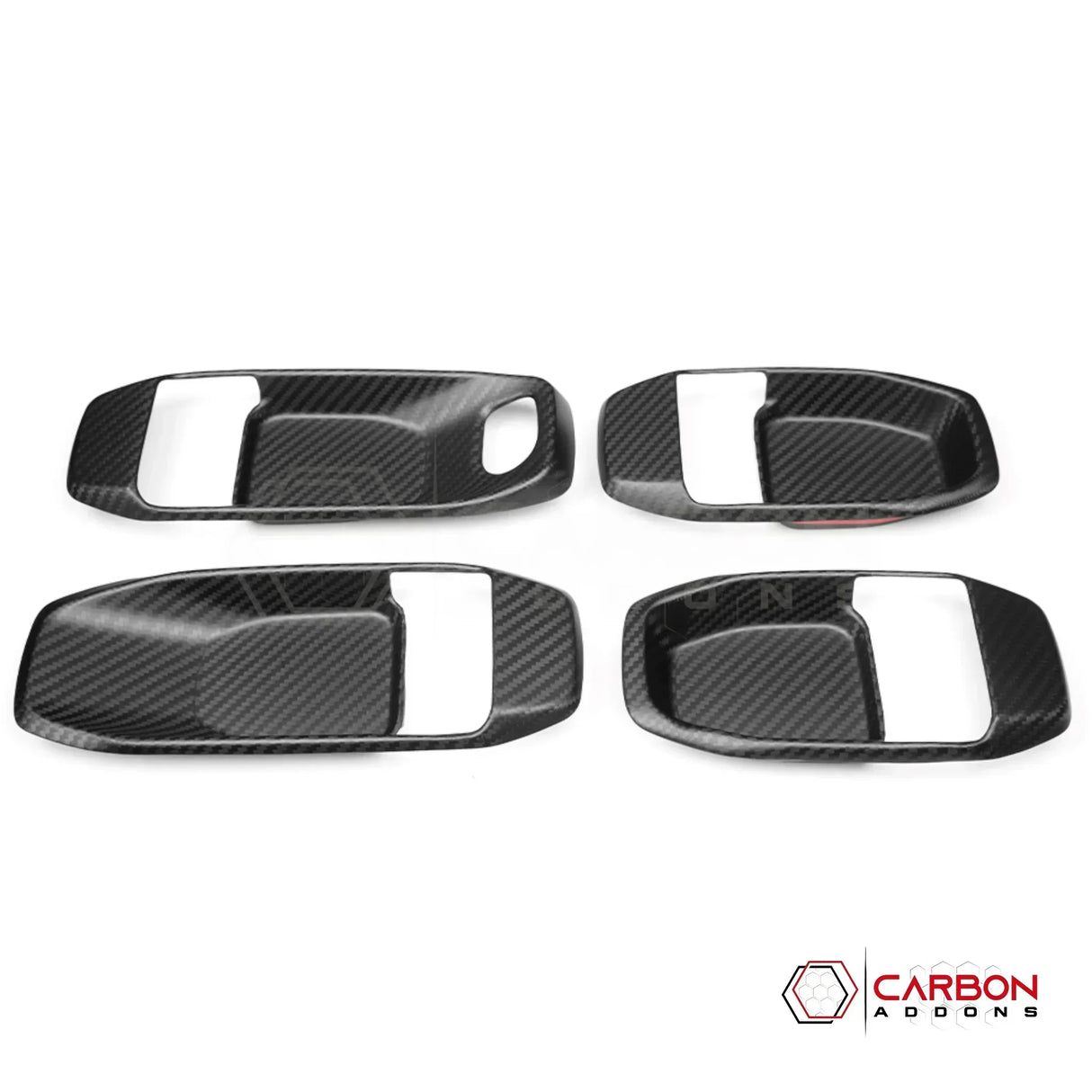 2018+ Jeep Wrangler JL & 2020+ Gladiator JT Real Carbon Fiber Interior Door Handle Trim Covers (4pcs)