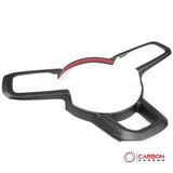 2018+ Jeep Wrangler JL & 2020+ Gladiator JT Real Carbon Fiber Steering Wheel Trim Cover
