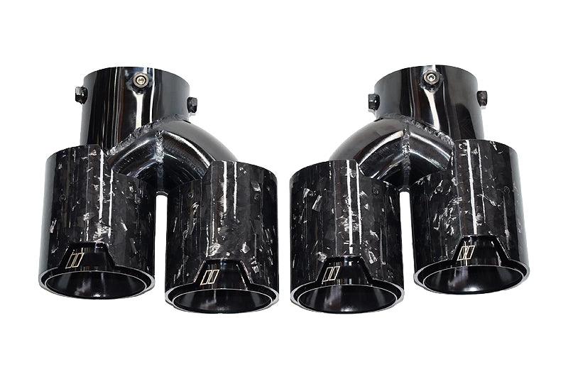 BMW 2/3/4 Series G42 G20/G21 G23 Forged Carbon Fiber Dual Muffler Tips (2019+)