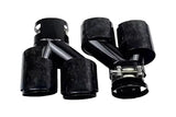 BMW 2/3/4 Series G42 G20/G21 G23 Black Stainless Steel Forged Carbon Fiber Dual Muffler Tip (2019+) - K2 Industries