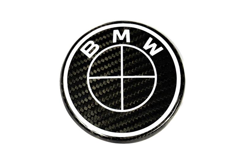 BMW Roundel Emblem Covers - Full Carbon Fiber Black and White Style V2
