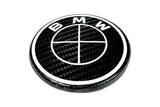 BMW Roundel Emblem Covers - Full Carbon Fiber Black and White Style V2