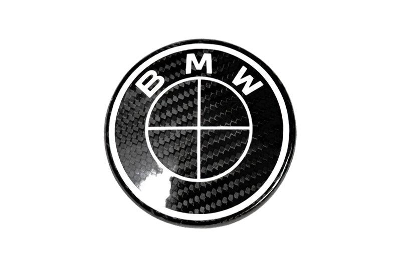 BMW Roundel Emblem Covers - Full Carbon Fiber Black and White Style V2