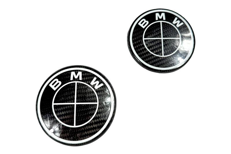 BMW Roundel Emblem Covers - Full Carbon Fiber Black and White Style V2