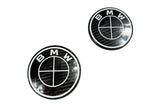 BMW Roundel Emblem Covers - Full Carbon Fiber Black and White Style V2