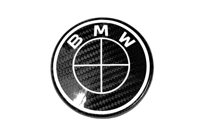 BMW Roundel Emblem Covers - Full Carbon Fiber Black and White Style V2