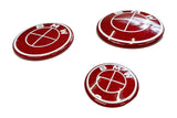 BMW Roundel Emblem Covers - Full Carbon Fiber Red and White Style