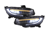 Honda Civic 10th Gen (FC/FK) Chrome LED Reflection Bowl Headlights (2016-2021)