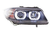 BMW 3-series E90 E91 Black U LED Headlights (2005-2012)