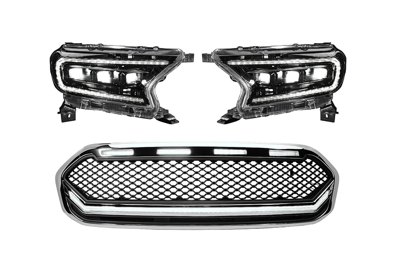 Infinite Series Headlight and DRL Grille 2pc Bundle 19-23 Ford Ranger OLM Outside Line Motoring