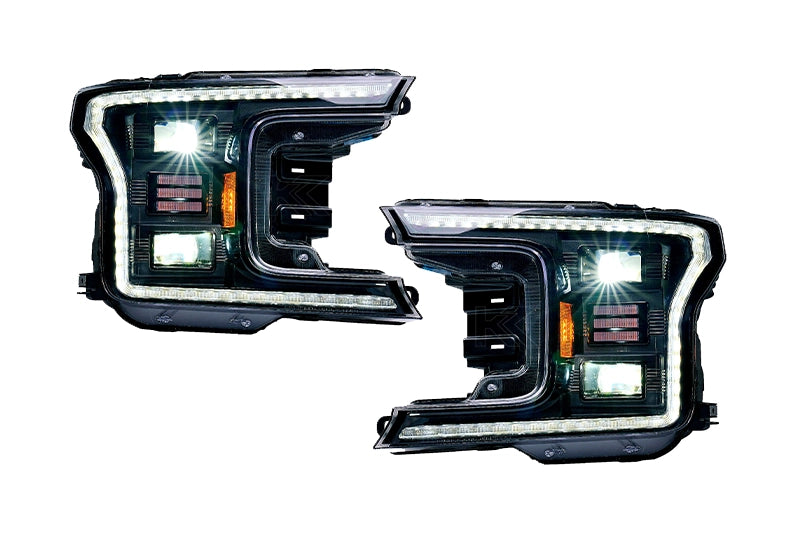 Essential Series Headlight and DRL Grille 2pc Bundle 18-20 Ford F150 OLM Outside Line Motoring