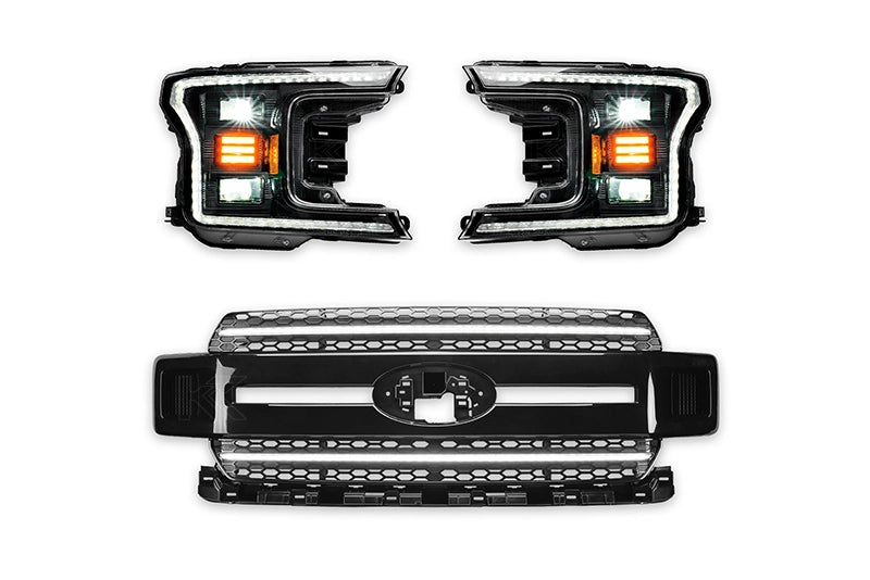 Essential Series Headlight and DRL Grille 2pc Bundle 18-20 Ford F150 OLM Outside Line Motoring