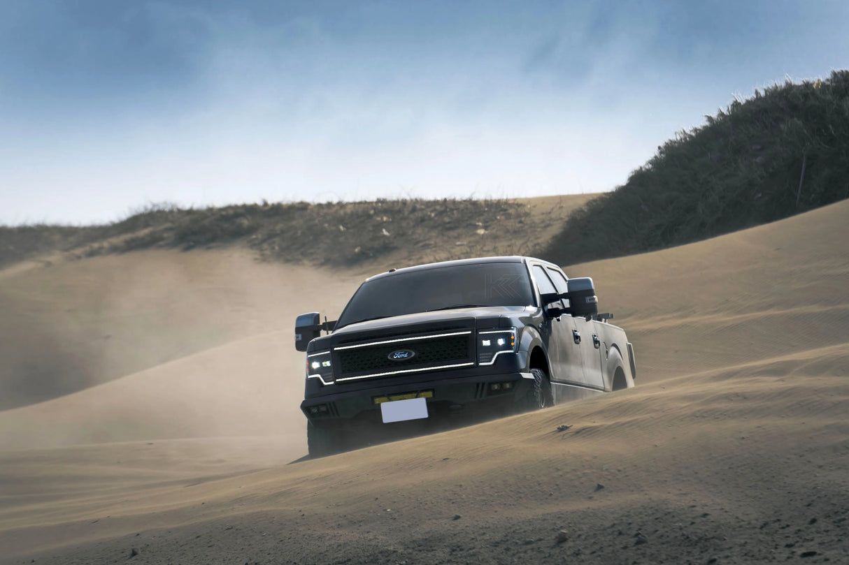 Essential Series Headlight and DRL Grille 2pc Bundle 09-14 Ford F150 OLM Outside Line Motoring