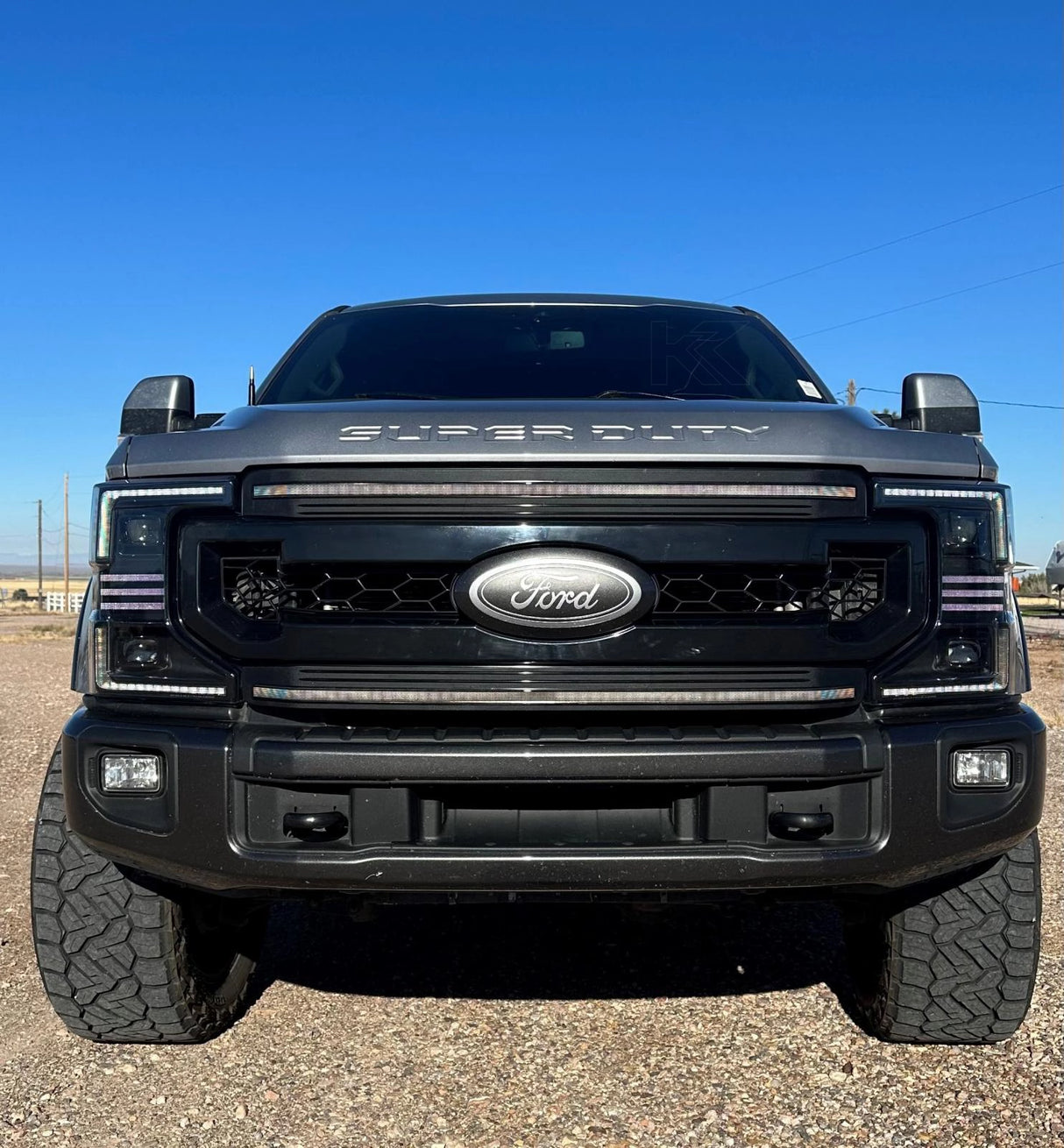 Essential Series Headlight and DRL Grille 2pc Bundle 20-22 Ford Super Duty OLM Outside Line Motoring