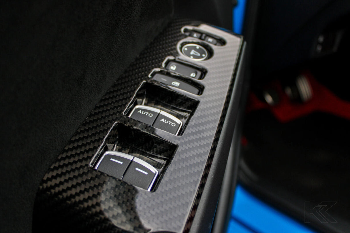 LE Carbon Fiber Window Switch Panel Covers (Set of 4) 22-Present Honda Civic Type R OLM Outside Line Motoring