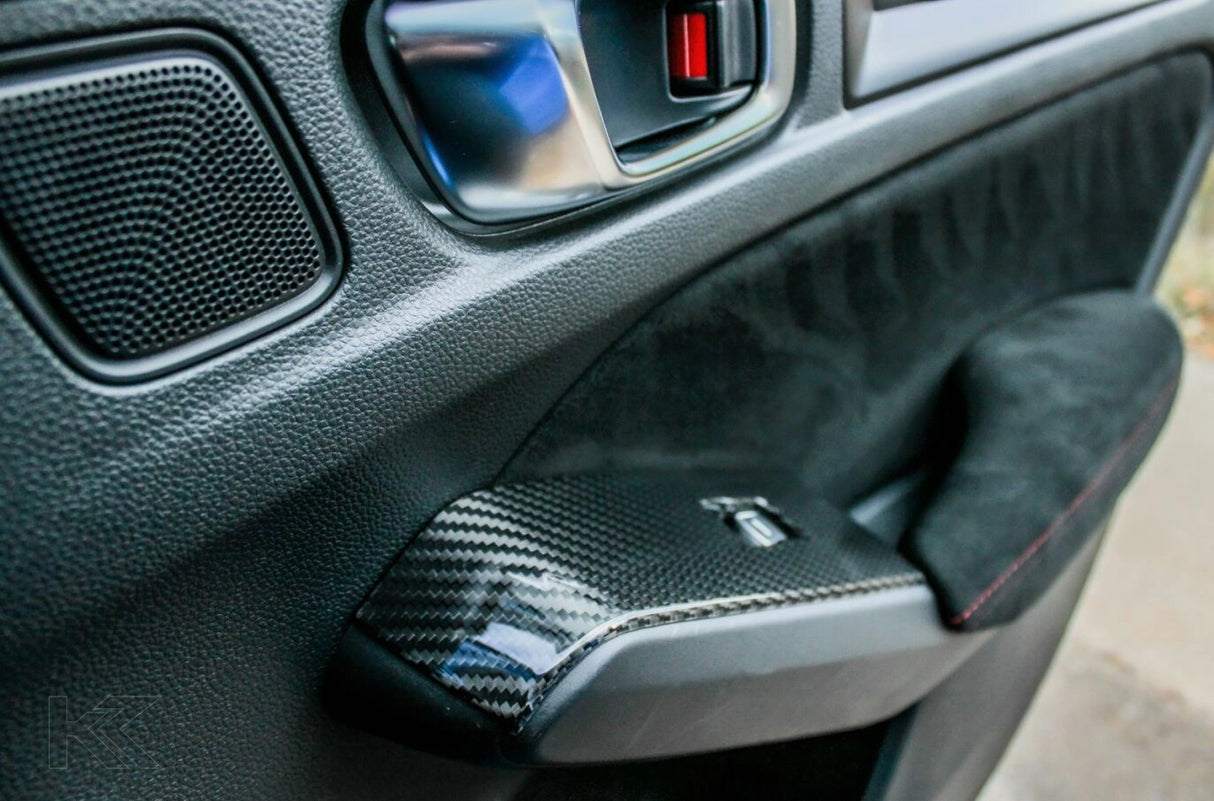 LE Carbon Fiber Window Switch Panel Covers (Set of 4) 22-Present Honda Civic Type R OLM Outside Line Motoring