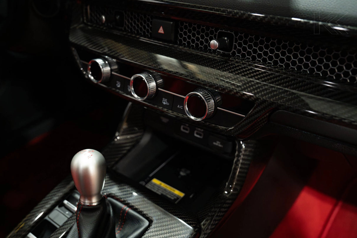 LE Carbon Fiber Interior Dash Cover (2pc) 22-Present Honda Civic Type R OLM Outside Line Motoring