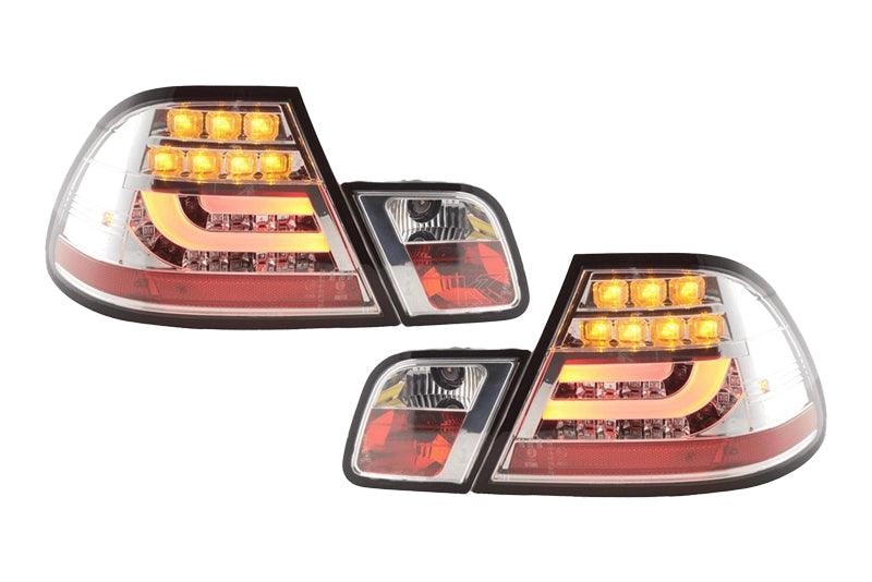 BMW 3-series E46 Coupe Chrome Clear LED LightBar Taillights Set (1999-2003) - K2 Industries
