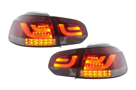 VW Golf Mk6 GTI LED Bar Red/Smoked Tail Lights V1 LED Indicators (2008-2014) - K2 Industries