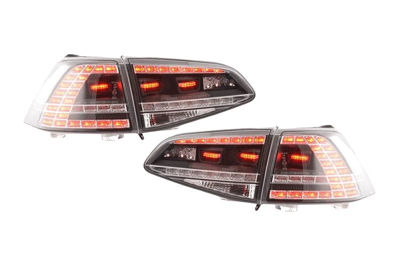 Volkswagen MK7 Golf/GTI/R - Clear/Black LED Tail Lights for Halogen Models (2012-2017) - K2 Industries