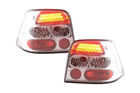Volkswagen Golf 4 Type 1J Chrome Clear LED Taillights Set (1998 - 2002) - K2 Industries